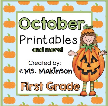 Preview of October Printables - First Grade Literacy, Math, and Science
