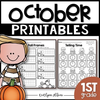 Preview of October Printables - Math and Literacy Packet for First Grade