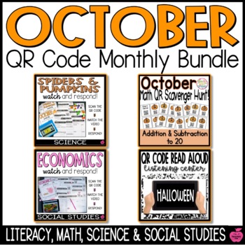 Preview of October QR Codes | Language Arts, Math, Science, and Social Studies