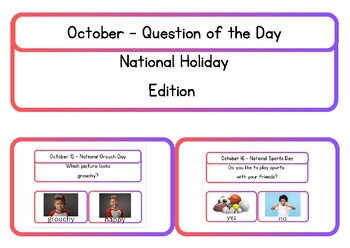 Preview of October Question of the Day - National Holiday Edition