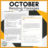 October Reading Comprehension Passages and Questions