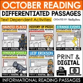 October Reading Comprehension Passages and Questions | PRI