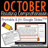 October Reading Comprehension Printable & Google Slides™ D