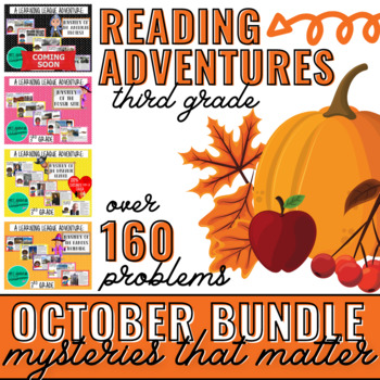 Preview of October Reading Learning League Adventures- 3rd Grade *GROWING BUNDLE*