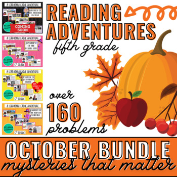 Preview of October Reading Learning League Adventures- 5th Grade *GROWING BUNDLE*