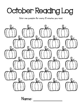 Preview of October Reading Log