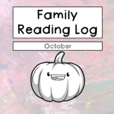 October Reading Log & Book Tracker, Preschool Reading Log