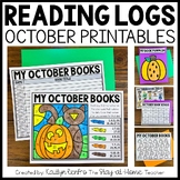 October Reading Logs | Halloween Homework Printables | Hom