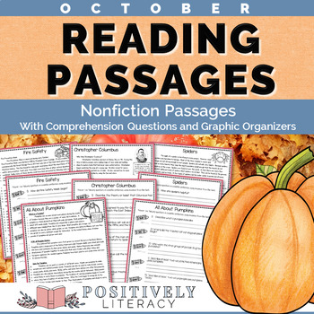 Preview of October Reading Passages Nonfiction Text & Comprehension Activities