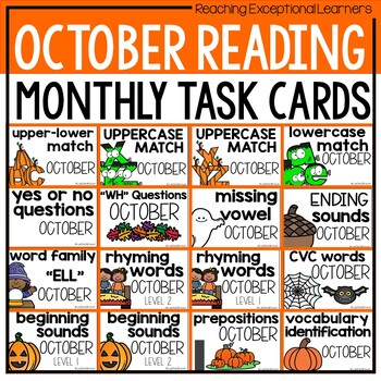 Preview of October Reading Task Boxes