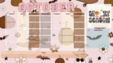 October Retro Desktop Wallpaper Calendar