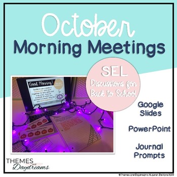 Preview of October SEL Morning Meetings | Journal Prompts | Printable and Digital