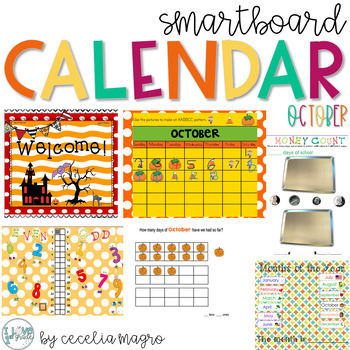 Preview of October SMARTBoard Calendar Morning Meeting First Grade