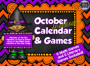 Preview of October SMARTboard Calendar and Games!