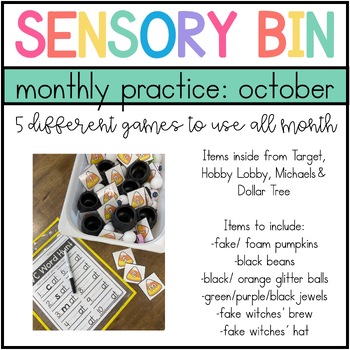 October Sensory Bin Activities by Move Mountains in Kindergarten