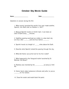 October Sky Worksheet Answers - worksheet