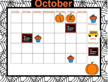 Preview of October Smartboard Calendar