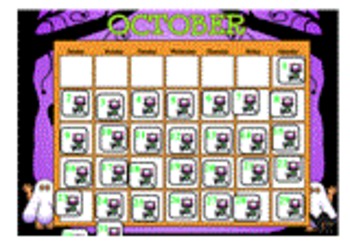 Preview of October Smartboard Calendar File