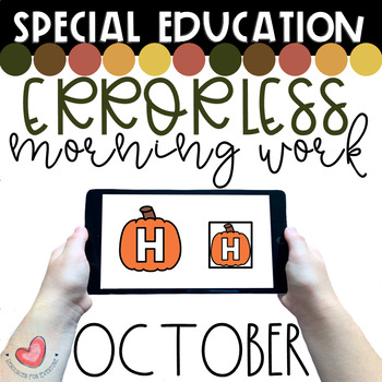 Preview of October Special Education Digital Morning Work-Errorless-Boom Cards™