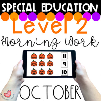 Preview of October Special Education Digital Morning Work-Boom Cards™-Level 2