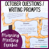 Free October Morning Meeting Questions / Free October Writ