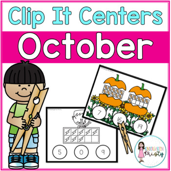 Preview of October Tens Frame Clip It Centers