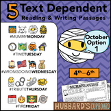 October Text Dependent Reading - Text Dependent Writing Pr
