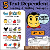 October Text Dependent Reading - Text Dependent Writing Pr