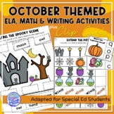 October Themed Adapted Unit for ELA, Writing and Math in S