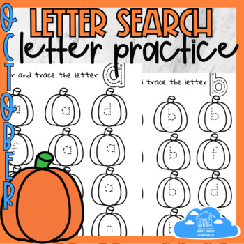 Preview of October Themed Letter Find, Trace, and Color Activity