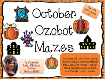Preview of October Themed Ozobot Mazes