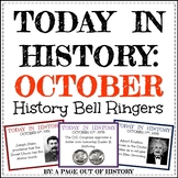 October Today in History Bell Ringers EDITABLE