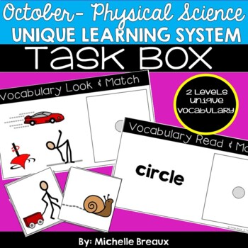 Preview of October Unique Learning System Task Box (Unit 2) Physical Science- Motion