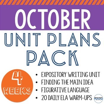 Preview of October Unit Plans Bundle - 4 ELA Units to Teach All October Long!