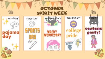 Preview of October Virtual Spirit Week