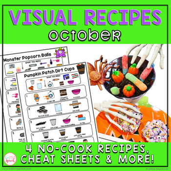 Preview of October Visual Recipes | Speech Therapy | Life Skills