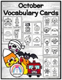 October Vocabulary Cards - Fire Safety, Halloween - Write 
