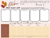 October Weekly Calendar with Affirmations and Scripture