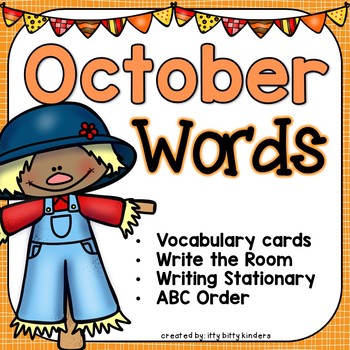 Preview of October Words - Vocabulary Cards