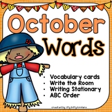 October Words - Vocabulary Cards