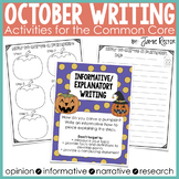 October Writing Activities Aligned to Common Core Standards