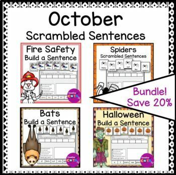 Preview of Occupational Therapy October Scrambled Build a Sentence Handwriting Activities