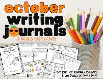 Preview of October Writing Journal and Task Cards