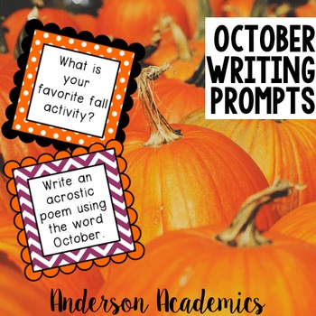 Preview of October Writing Center/Writing Prompts
