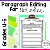 October Writing: Daily Paragraph Editing Worksheets