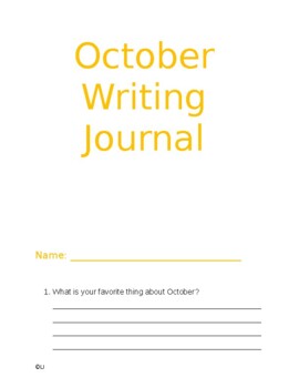 Preview of October Writing Journal