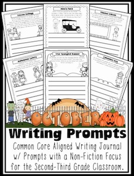 Preview of October Writing Journal with Prompts {Common Core Aligned}