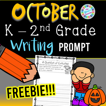 Preview of October or Halloween Writing Prompt FREEBIE - Kindergarten, 1st Grade, 2nd Grade