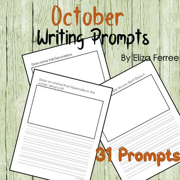 Preview of October Writing Prompt Pages - Writing activities - No Prep