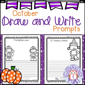 October Draw and Write Prompts by Grade1Fun | Teachers Pay Teachers